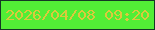 文字の大きさ：3、枠の色：153825、背景の色：52ee36、文字の色：daca3c 無料ブログパーツのブログ時計