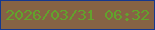 文字の大きさ：5、枠の色：15388f、背景の色：866344、文字の色：62a32c 無料ブログパーツのブログ時計