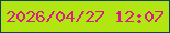 文字の大きさ：5、枠の色：153b5a、背景の色：b1e612、文字の色：da1d82 無料ブログパーツのブログ時計