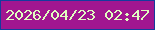 文字の大きさ：3、枠の色：153b9d、背景の色：a11690、文字の色：e0fdc0 無料ブログパーツのブログ時計