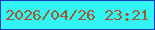 文字の大きさ：3、枠の色：153cb9、背景の色：32f4f3、文字の色：9c5d2e 無料ブログパーツのブログ時計