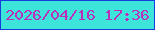 文字の大きさ：2、枠の色：153ddf、背景の色：3ce4da、文字の色：bd2eba 無料ブログパーツのブログ時計