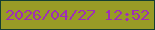 文字の大きさ：5、枠の色：153e31、背景の色：989b26、文字の色：9f2eb6 無料ブログパーツのブログ時計