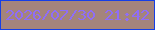 文字の大きさ：1、枠の色：153ee6、背景の色：a4847c、文字の色：8f6df7 無料ブログパーツのブログ時計