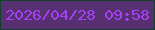 文字の大きさ：1、枠の色：15402e、背景の色：573072、文字の色：a740f5 無料ブログパーツのブログ時計