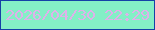 文字の大きさ：3、枠の色：1541a7、背景の色：84efc6、文字の色：deb2ea 無料ブログパーツのブログ時計