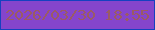 文字の大きさ：3、枠の色：1541c0、背景の色：8545cc、文字の色：9a5b64 無料ブログパーツのブログ時計