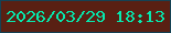 文字の大きさ：2、枠の色：154254、背景の色：592013、文字の色：05e9ae 無料ブログパーツのブログ時計