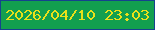 文字の大きさ：4、枠の色：15428e、背景の色：129f4f、文字の色：eae01a 無料ブログパーツのブログ時計