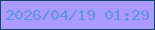 文字の大きさ：4、枠の色：154663、背景の色：ac9bfe、文字の色：6093da 無料ブログパーツのブログ時計