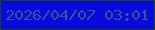 文字の大きさ：1、枠の色：15490e、背景の色：0908dd、文字の色：32568e 無料ブログパーツのブログ時計
