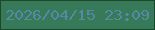 文字の大きさ：5、枠の色：154b2a、背景の色：377a59、文字の色：5789a2 無料ブログパーツのブログ時計