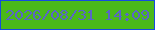 文字の大きさ：3、枠の色：154bdf、背景の色：4ab919、文字の色：5a65c7 無料ブログパーツのブログ時計