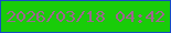 文字の大きさ：2、枠の色：154cc5、背景の色：19cc09、文字の色：9f6590 無料ブログパーツのブログ時計