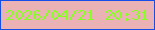 文字の大きさ：4、枠の色：154de7、背景の色：eab2b5、文字の色：88ff24 無料ブログパーツのブログ時計
