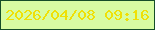 文字の大きさ：3、枠の色：154e28、背景の色：d7fca2、文字の色：efe006 無料ブログパーツのブログ時計