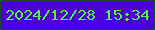 文字の大きさ：3、枠の色：154f20、背景の色：4b00d7、文字の色：4bfa3e 無料ブログパーツのブログ時計