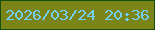 文字の大きさ：5、枠の色：15500d、背景の色：7b8416、文字の色：72d0f6 無料ブログパーツのブログ時計