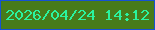 文字の大きさ：1、枠の色：1552d4、背景の色：477b1b、文字の色：2af39f 無料ブログパーツのブログ時計