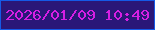 文字の大きさ：4、枠の色：155ae7、背景の色：2a1778、文字の色：d61fe4 無料ブログパーツのブログ時計