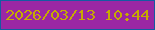 文字の大きさ：1、枠の色：155ba2、背景の色：9b27a4、文字の色：c6ab01 無料ブログパーツのブログ時計