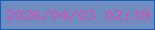 文字の大きさ：2、枠の色：155fb5、背景の色：708cc0、文字の色：ce52b5 無料ブログパーツのブログ時計