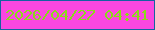 文字の大きさ：4、枠の色：1562a1、背景の色：fb47e0、文字の色：8ad91b 無料ブログパーツのブログ時計