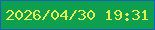 文字の大きさ：2、枠の色：1563bb、背景の色：0fa04f、文字の色：e4ee4e 無料ブログパーツのブログ時計