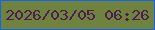 文字の大きさ：4、枠の色：1564ef、背景の色：6f833e、文字の色：4c1f53 無料ブログパーツのブログ時計