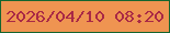 文字の大きさ：4、枠の色：15652f、背景の色：ef9451、文字の色：a92946 無料ブログパーツのブログ時計