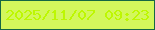 文字の大きさ：1、枠の色：156744、背景の色：d3f75c、文字の色：bdf702 無料ブログパーツのブログ時計