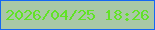 文字の大きさ：2、枠の色：1567f2、背景の色：a9c8a6、文字の色：61e326 無料ブログパーツのブログ時計