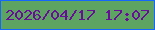 文字の大きさ：4、枠の色：1567fc、背景の色：5da462、文字の色：680e99 無料ブログパーツのブログ時計