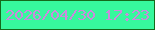 文字の大きさ：1、枠の色：15691b、背景の色：37f89d、文字の色：cb8bdd 無料ブログパーツのブログ時計