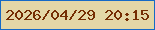 文字の大きさ：2、枠の色：156ac6、背景の色：e3d7a7、文字の色：752e04 無料ブログパーツのブログ時計