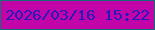 文字の大きさ：3、枠の色：156d75、背景の色：c304a8、文字の色：261abc 無料ブログパーツのブログ時計