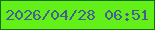 文字の大きさ：3、枠の色：156e17、背景の色：63f019、文字の色：465e94 無料ブログパーツのブログ時計