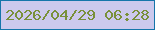 文字の大きさ：2、枠の色：1575aa、背景の色：ccc9ed、文字の色：799039 無料ブログパーツのブログ時計