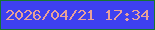文字の大きさ：4、枠の色：157631、背景の色：3e40f0、文字の色：e8a199 無料ブログパーツのブログ時計
