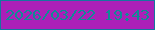 文字の大きさ：1、枠の色：15769f、背景の色：ab20b8、文字の色：108b95 無料ブログパーツのブログ時計