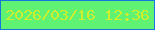 文字の大きさ：4、枠の色：1577de、背景の色：60f272、文字の色：ceef2d 無料ブログパーツのブログ時計