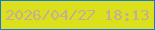 文字の大きさ：3、枠の色：1578d9、背景の色：dcdf1b、文字の色：c0b098 無料ブログパーツのブログ時計