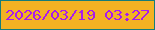 文字の大きさ：2、枠の色：157c7a、背景の色：f3b223、文字の色：a91aec 無料ブログパーツのブログ時計