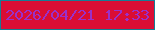文字の大きさ：5、枠の色：157c95、背景の色：da0d35、文字の色：9a30ca 無料ブログパーツのブログ時計