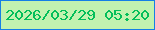 文字の大きさ：3、枠の色：157fe6、背景の色：c2f2b0、文字の色：03be5a 無料ブログパーツのブログ時計