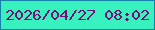 文字の大きさ：3、枠の色：1580a8、背景の色：37f1be、文字の色：720e76 無料ブログパーツのブログ時計