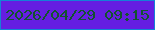 文字の大きさ：2、枠の色：1581d7、背景の色：651ee2、文字の色：12532f 無料ブログパーツのブログ時計