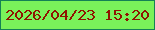 文字の大きさ：4、枠の色：158255、背景の色：7af25a、文字の色：8f1401 無料ブログパーツのブログ時計