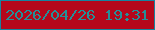 文字の大きさ：1、枠の色：15849f、背景の色：b5071b、文字の色：248f98 無料ブログパーツのブログ時計