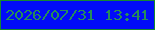 文字の大きさ：5、枠の色：158830、背景の色：010bf8、文字の色：268d58 無料ブログパーツのブログ時計